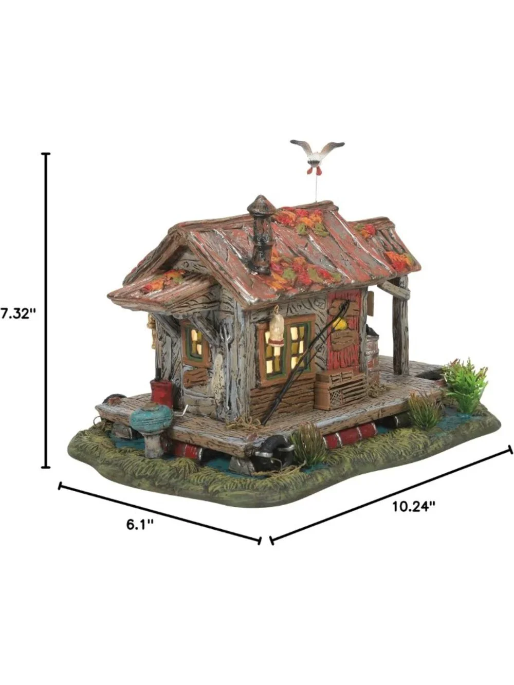 Haunted Swamp Shanty Lit Building - Halloween Decor, 6.1 Inch, Multicolor